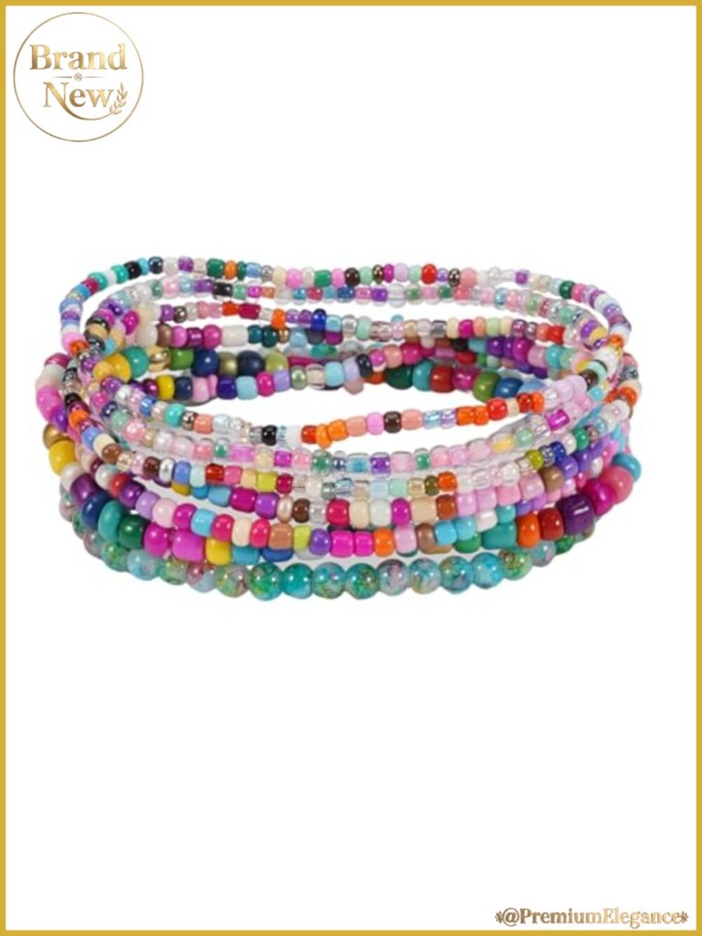 Bohemian Stackable Beaded Bracelets Multilayer Crystal Glass Strand Wristbands